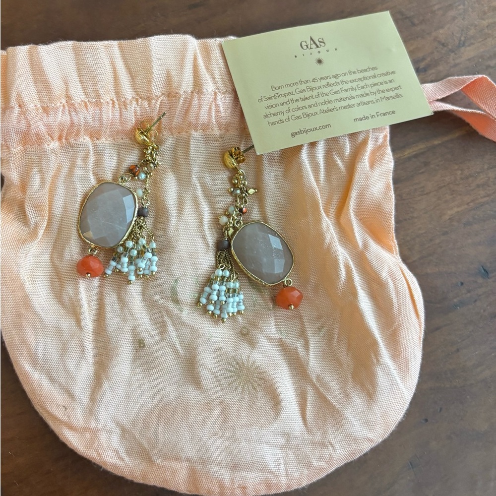 GAS Bijoux Handcrafted Gold Plated Drop Earrings